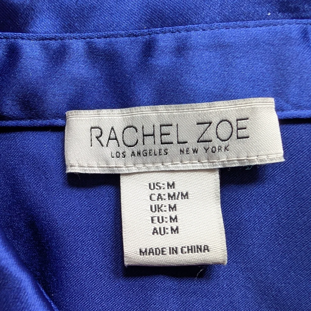Rachel Zoe Royal Blue Satin Blouse - Picture 10 of 13